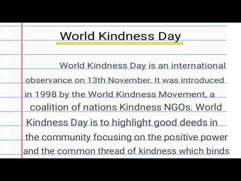 essay on world kindness day