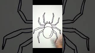 كيفية رسم عنكبوت - رسم بسيط