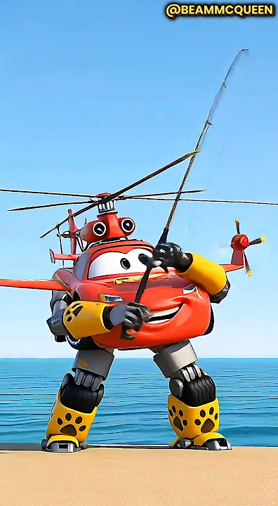 Lighting McQueen Eater Monster Hybrid Fusion Helicopter Robot | Coffin Dance Song #mcqueen #shorts