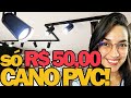 COMO FAZER TRILHO DE ILUMINAÇÃO COM CANO DE PVC | MUITO BARATO