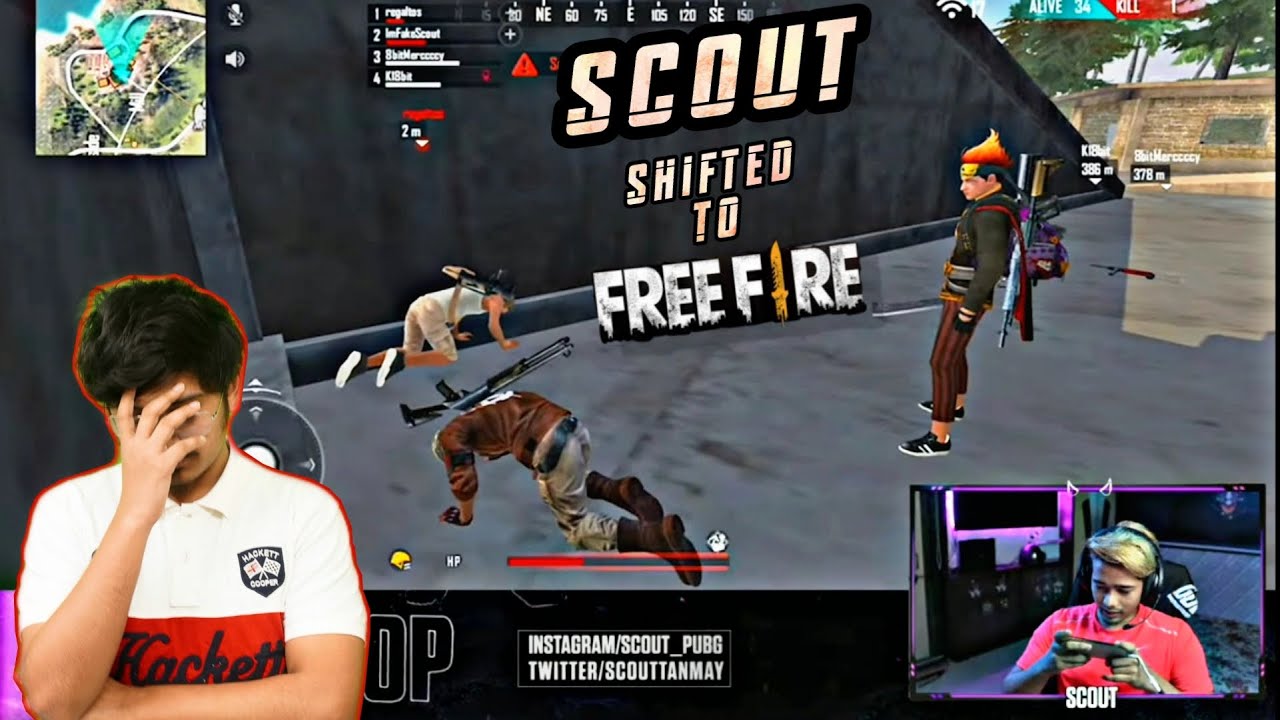 SCOUT PLAYING FREE FIRE FOR THE FIRST TIME