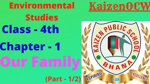 #kaizenocw #evs #evsclass4 Environmental Studies, Class - 4th, chapter - 1, (Our family)