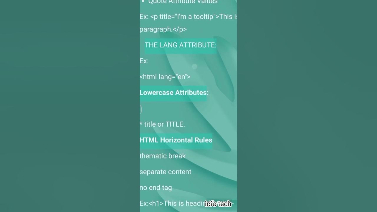 The title Attribute&HTML Horizontal Rules ..@RNBinfo - YouTube