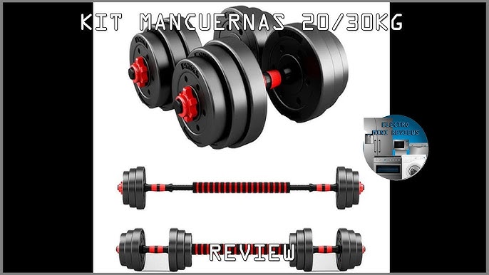 Ninabei set de mancuernas 20-30 KG ajustables,mancuernas con pesas y barra  de extensión, Barra Recta Ajustable,Dumbbell con Barras ConexióN 2en 1