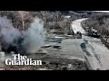 Ukrainian military release footage showing crossing point being shelled