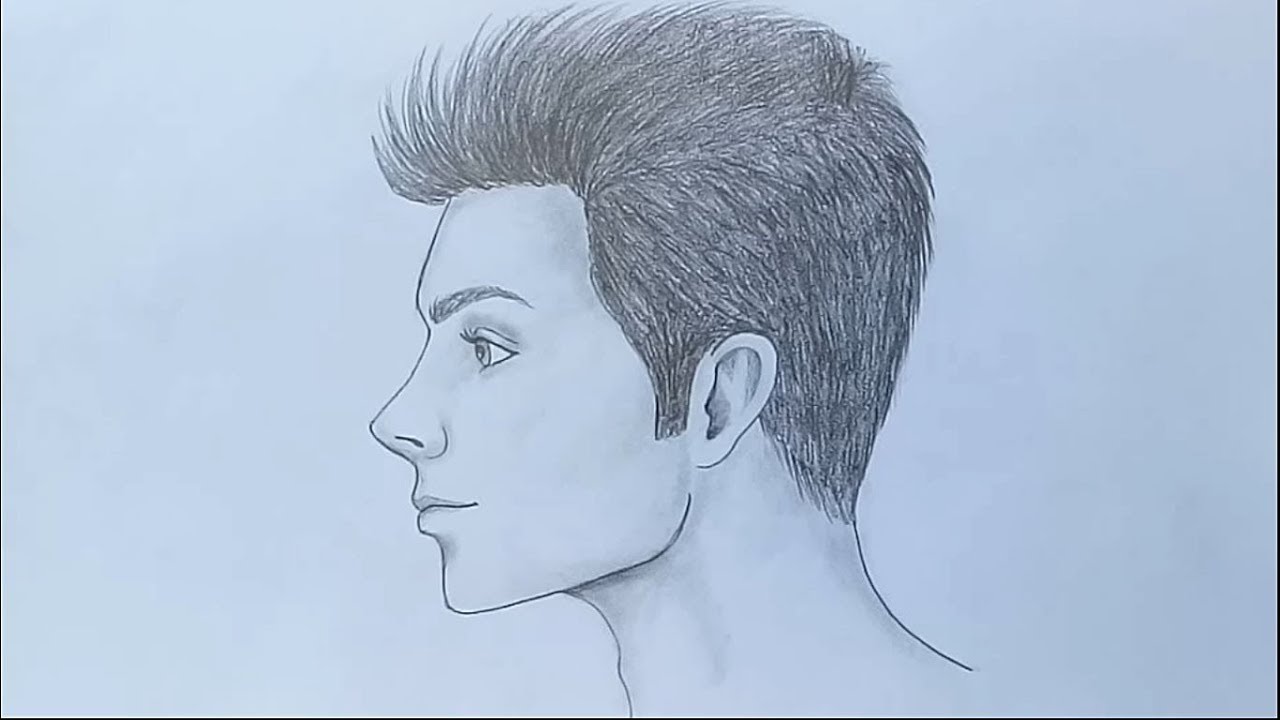 How to draw side face of male for Beginners YouTube