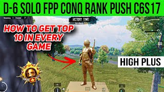 Solo fpp conqueror rank push C6S17 | How to get best plus in solo fpp | #solofppconqueror | BGMI |