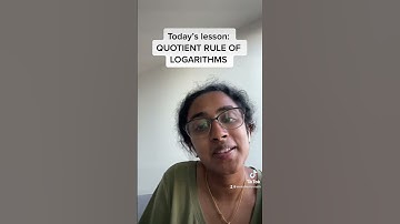 QUOTIENT RULE OF LOGARITHMS IN 10 SECONDS (Algebra 2)