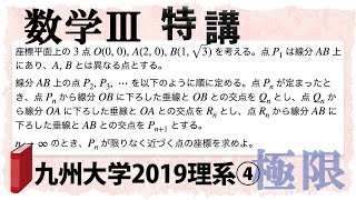 九州大学2019年理系第4問でじっくり学ぶ！（数学III特講・極限⑨）