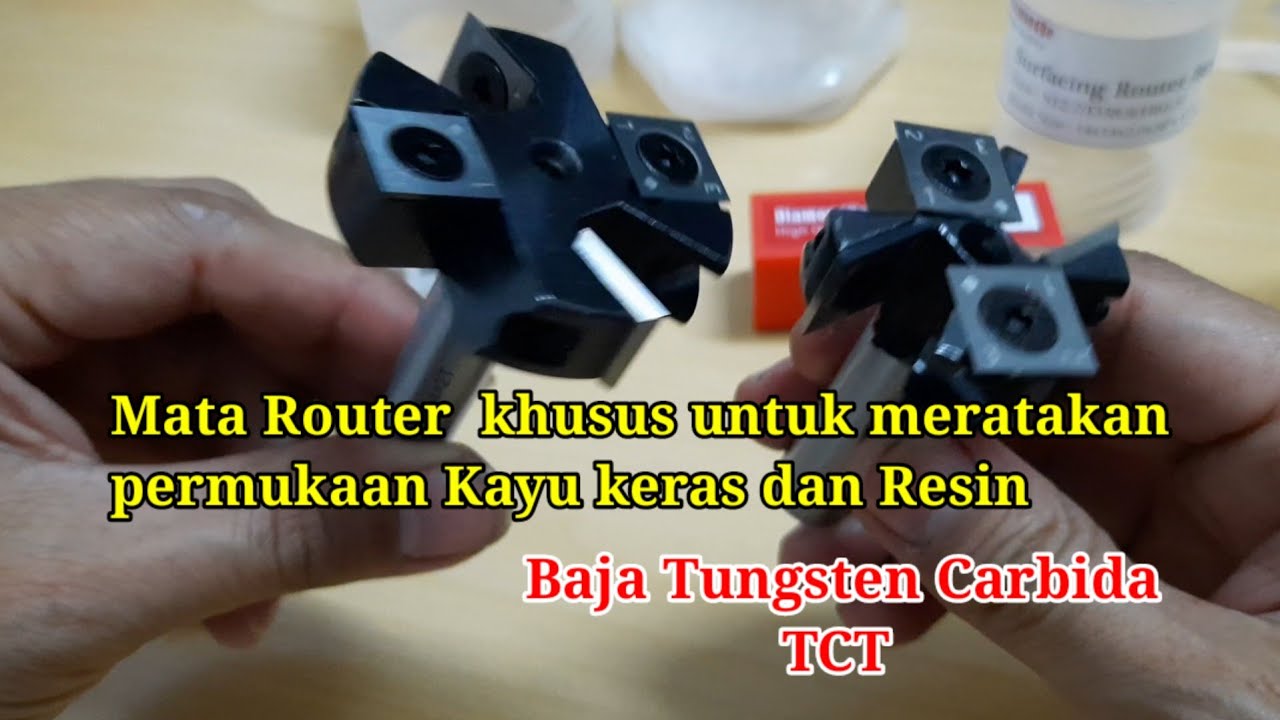 Mata router khusus untuk meratakan permukaan kayu keras dan resin - YouTube