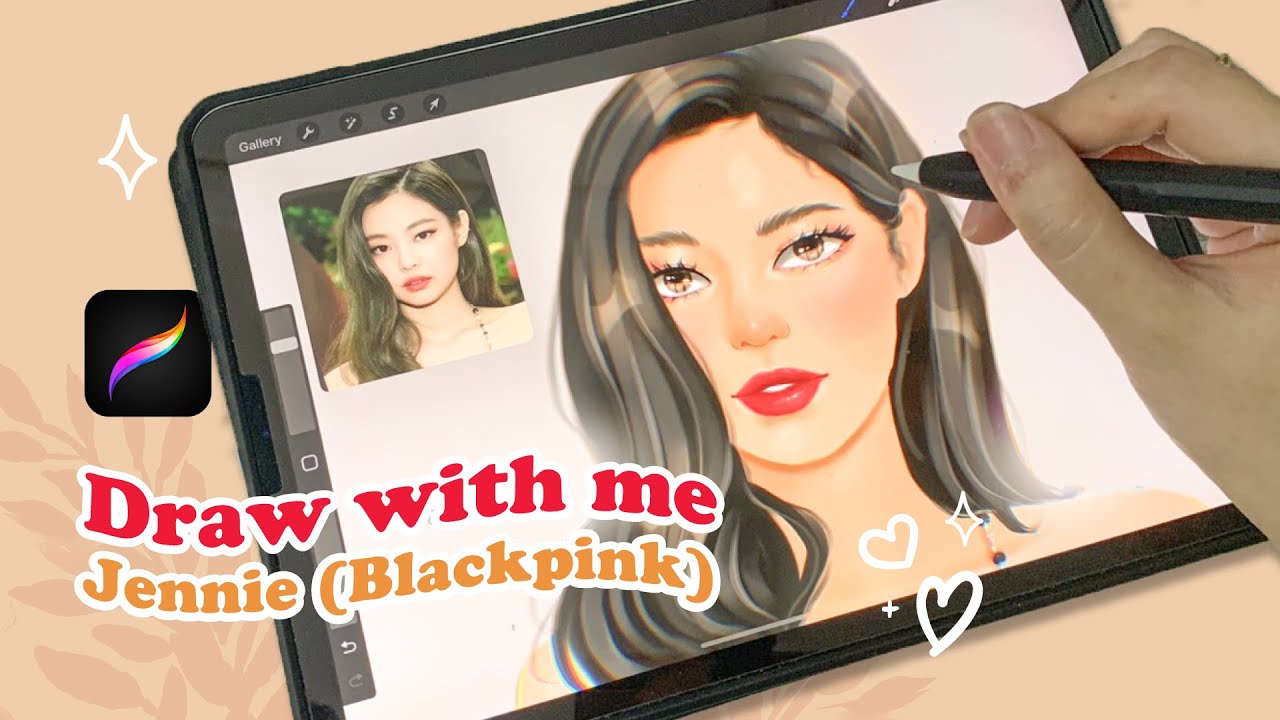 [ CHILL ] DRAW WITH ME | JENNIE BLACKPINK | Full drawing process in ...