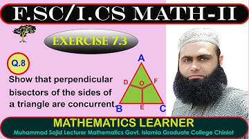 F.Sc. Math Part 2, Ex. 7.3, Q. 8,  Mathematics Learner || Muhammad Sajid.