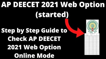 AP DEECET 2021 Web Option (started) - How to check AP DEECET 2021 Web option Round 1st Online Mode