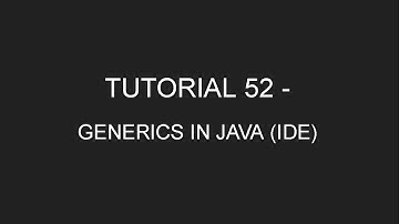 Java Programming Tutorial 52 - Generic Classes, Interfaces, Methods(IDE) (in English)