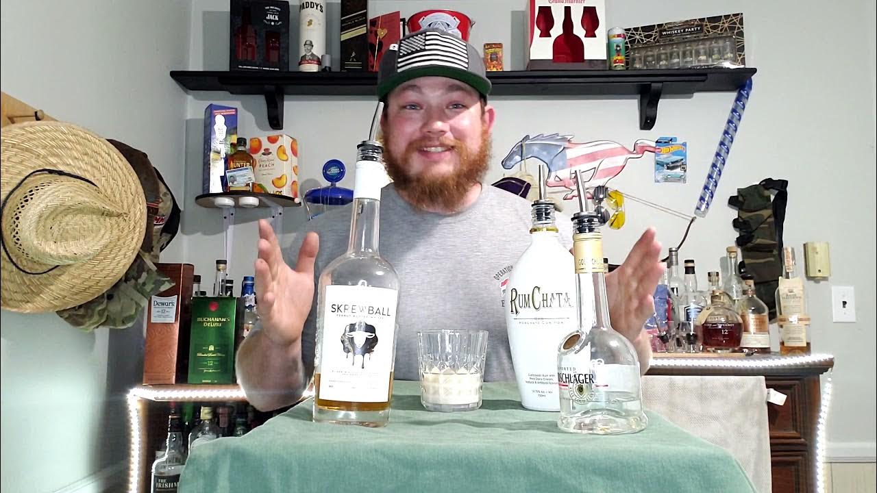 Skrewball Peanut Butter Whiskey + RumChata Caribbean Rum + Goldschlager
