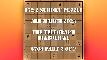 72 2 Sudoku Puzzle The Telegraph   Diabolical 5704