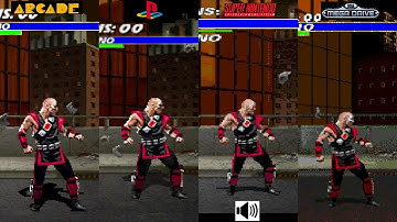Mortal Kombat 3 Kano Comparison Arcade VS PS1 VS SNES VS Megadrive Console VS Console