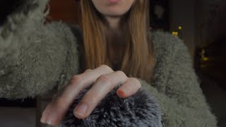ASMR | 1 Hour Fluffy Mic Scratching (No Talking, Fireplace) 4K