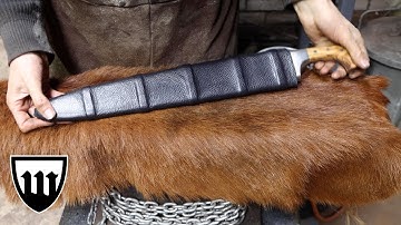 making a stainless Vimose Seax knife, part 3, making the scabbard.