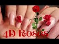 How To Make 4D Roses / Valentine Nail designs
