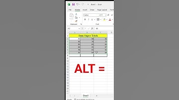 Auto sum formula in Excel | ALT + = | Shortcut Sim in Excel | #shorts #excel #spreadsheets