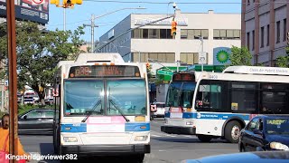 MTA Bus Company: Two Q39 Buses in Front of LaGuardia Community College.