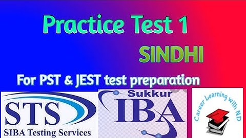 Sindhi MCQs Practice Test 1 | PST & JEST Test Preparation | STS, NTS