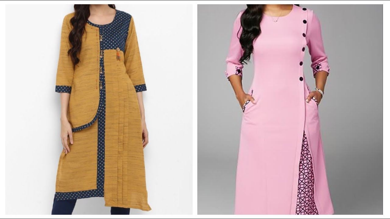 Kurtas & Kurtis : Purple floral printed handwork alia ...