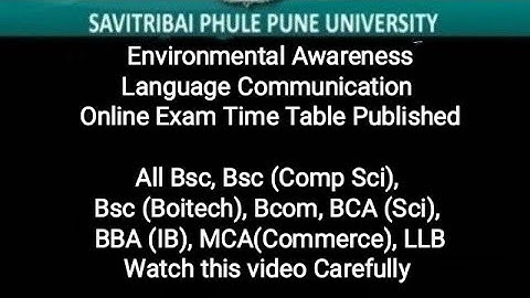 Revised Time Table-Environmental Awareness Language Communication -Online Exam Time Table Published