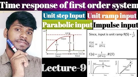 Response of first order system for unit step input|unit impulse input|unit ramp signal|Parabolic |