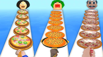 PIZZA STACK vs RUN PIZZA STACK vs FAMOUS PIZZA STACK - Gameplay All Levels Android ios
