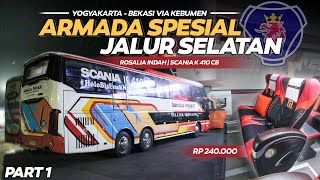 GEBRAKAN ISTIMEWA UNTUK JALUR SELATAN!! | Naik Bus Tronton Mewah Milik Rosalia Indah Jogja - Bekasi