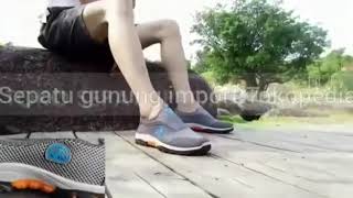 SEPATU SPATU SANTAI GUNUNG DAKI HIKING SLIPON SLIP ON COWOK PRIA LAKI LAKI ABU ABU IMPOR MURAH TIO5 fazza