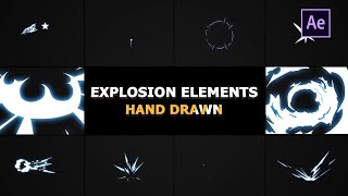 Hand Drawn Explosion Elements And Transitions After Effects Templates