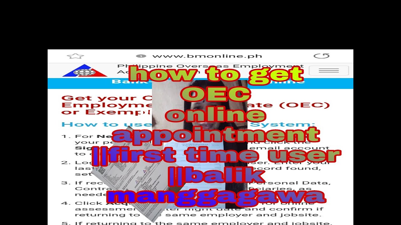 How to get OEC online appointmentfirst time userbalik manggagawa🇵🇭🇸🇦 YouTube How to get OEC online appointmentfirst time userbalik manggagawa🇵🇭🇸🇦 YouTube
