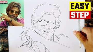 Pushpa Allu arjun Drawing || How to draw Allu Arjun Pushpa #drawing #pushpa #howtodraw