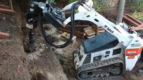 Bobcat MT55 Auger attachment in action