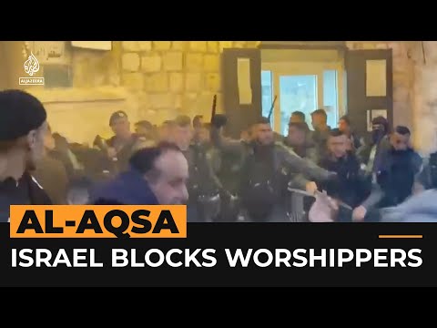 Israeli forces break up worshippers near al-aqsa mosque | al jazeera newsfeed