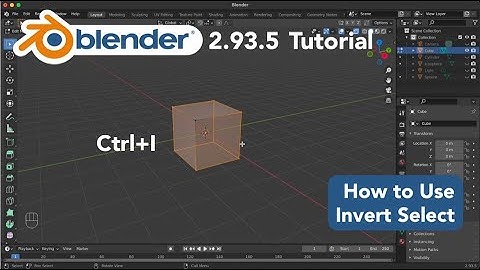 How to Use Invert Select in Blender 2.93.5