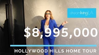$8,995,000 -  HOLLYWOOD HILLS HOME TOUR - with dreamliving|LA® #tatianaderovanessian #dreamlivingLA