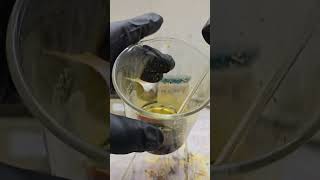 Iodine/Glycine Gold Pin Stripping with recycled IKI solution.  Test 2 Success.