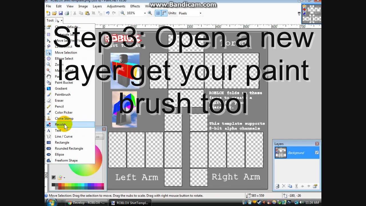 How to make a shaded roblox template on Paint.Net 