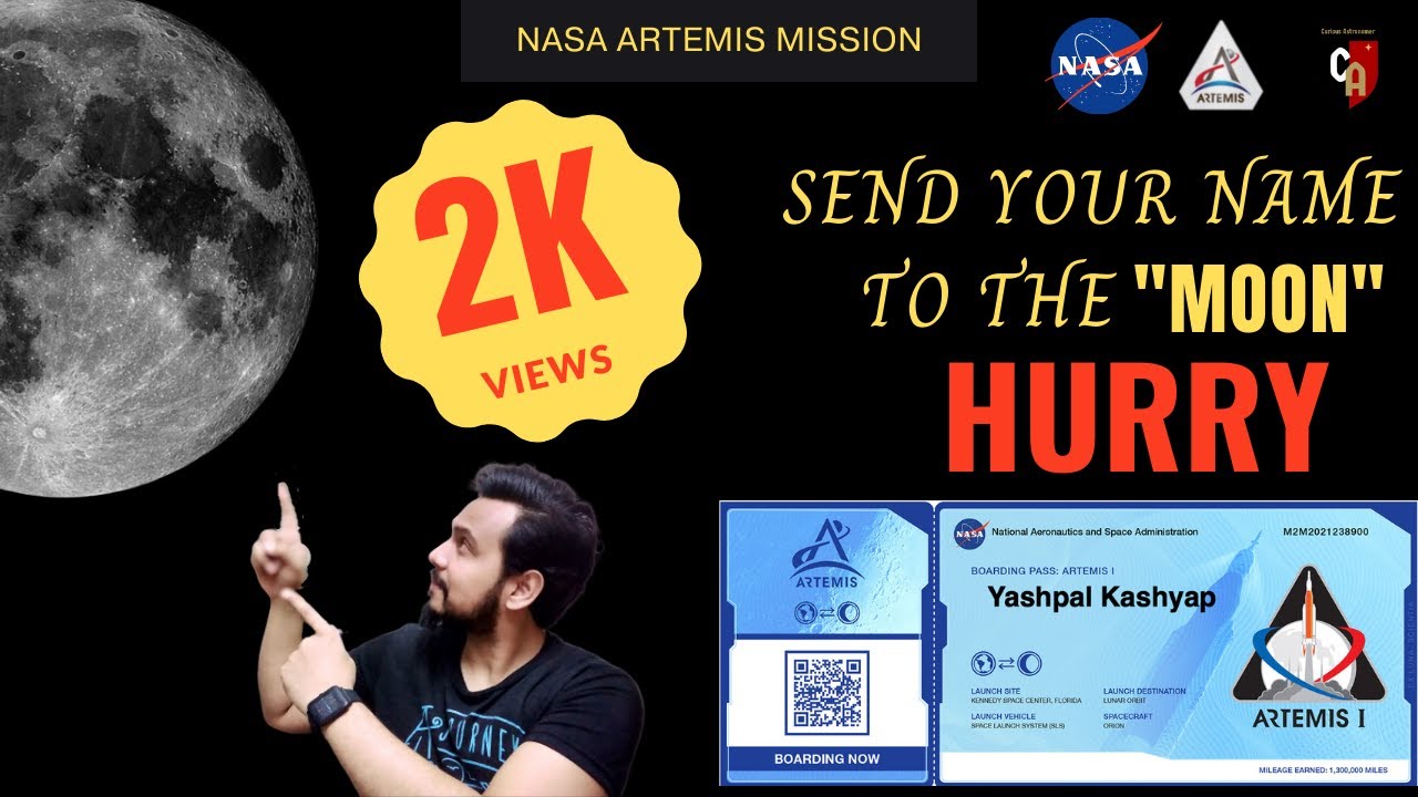 Send Your Name To The Moon ! NASA Artemis Programme ! Man On Moon YouTube