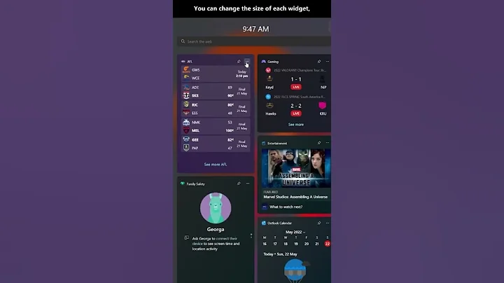 Widgets on Windows 11
