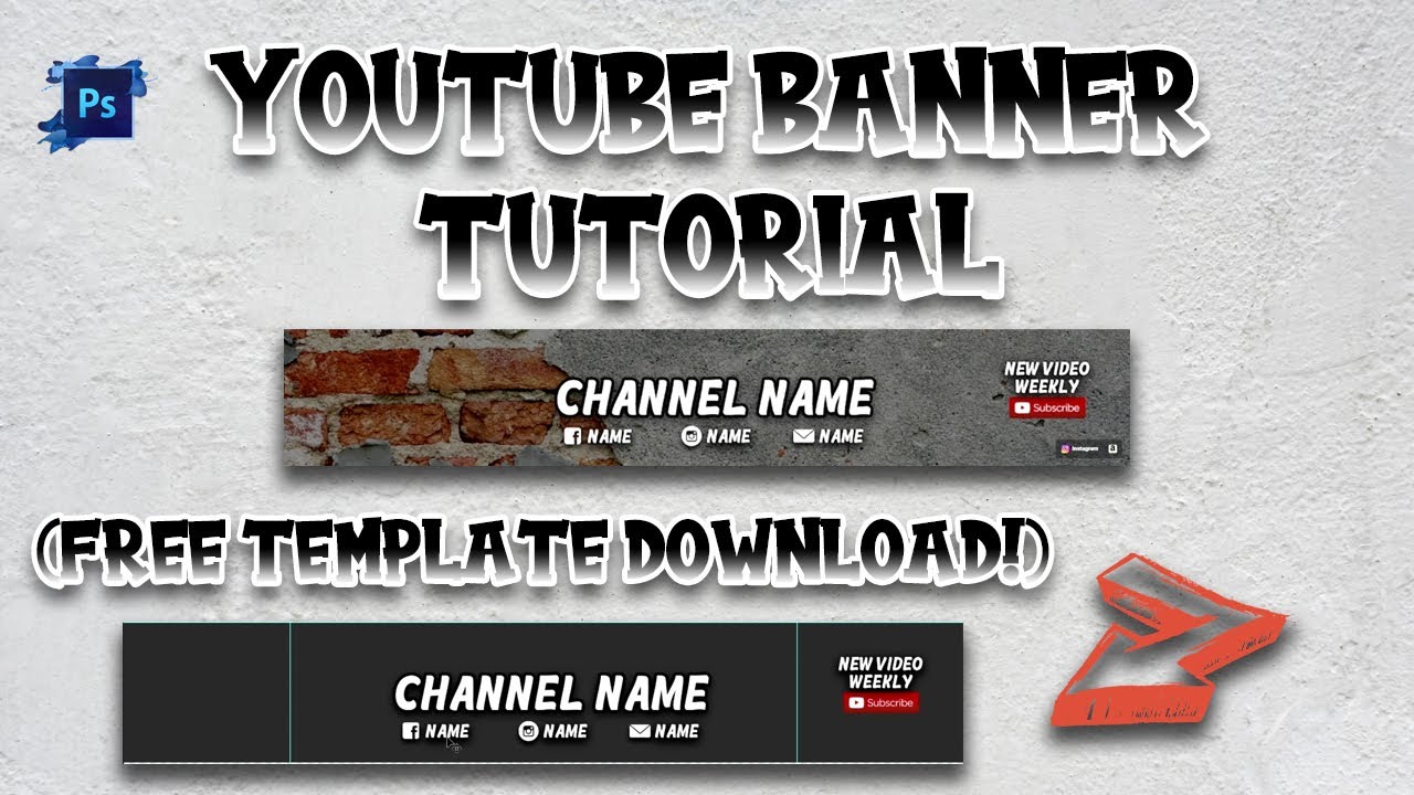 How To Make A Youtube Banner In Photoshop Youtube Banner Template Included 21 Youtube