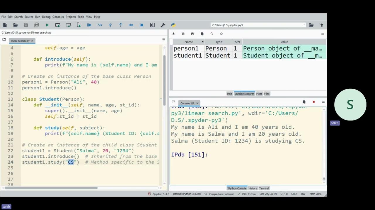 Python P36 Class inheritance in Python في بايثون Class بايثون الجزء 36 ...