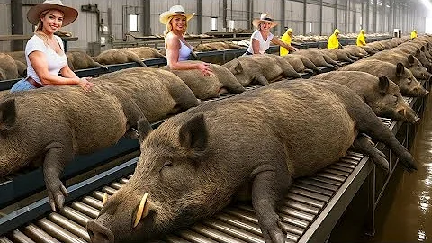 How Millions of Wild Boars Are Trapped & Processed – Massive Wild Boar Farming For Meat