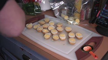 Cooking Shrimp Lo Mein 🍤 and Jalapeno Bacon Deviled Eggs 🥚