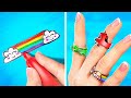 DIY Rainbow Plastic Doll Rings💍  *Different-colored gadgets and crafts*