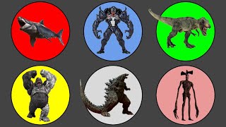 King Of Monster vs Avengers ; Trex vs Megalodon, Godzilla vs Kong, Siren Head, Venom2